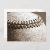 Sepia Baseball Postkarte (Vorne/Hinten)