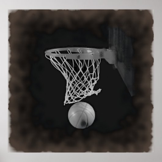 Sepia Basketball Artwork Poster (Vorne)