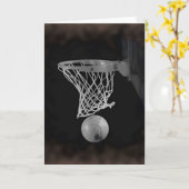 Sepia Basketball Karte (Gelbe Blume)