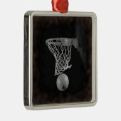 Sepia Basketball Ornament Aus Metall (Rechts)