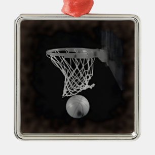 Sepia Basketball Ornament Aus Metall