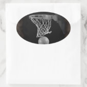 Sepia Basketball Ovaler Aufkleber (Tasche)