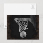Sepia Basketball Postkarte (Vorne/Hinten)