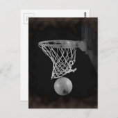 Sepia Basketball Postkarte (Vorne/Hinten)