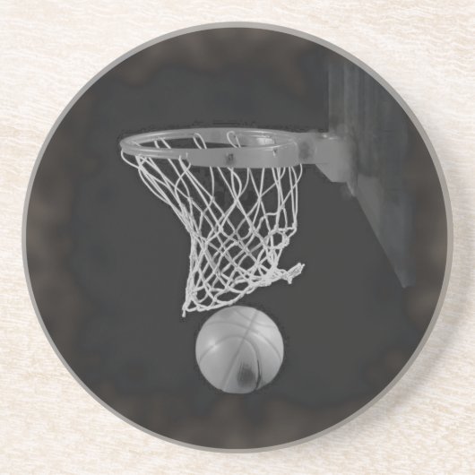 Sepia Basketball Sandstein Untersetzer (Vorne)