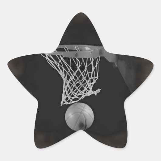 Sepia Basketball Stern-Aufkleber (Vorderseite)
