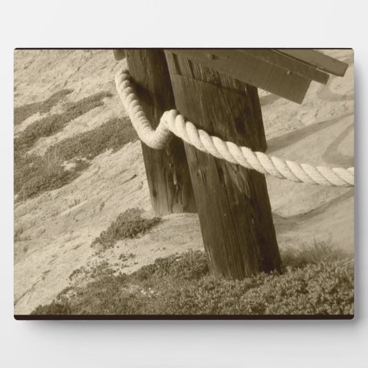 Sepia Beach Rope Foto Fotoplatte (Vorderseite)