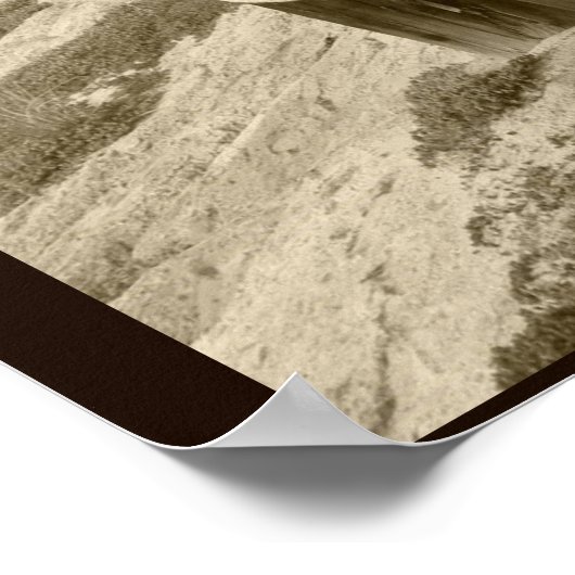 Sepia Beach Rope Foto Poster (Ecke)