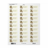 Sepia Beige Owl AI Gemalt Style Label (Vorne)