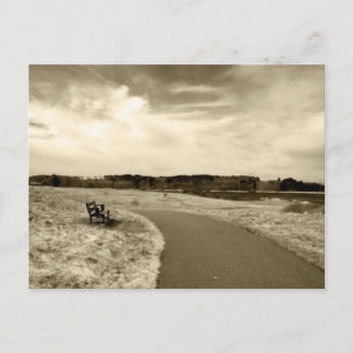 Sepia Bench Postkarte