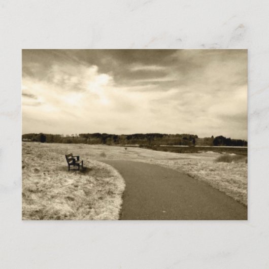 Sepia Bench Postkarte (Vorderseite)