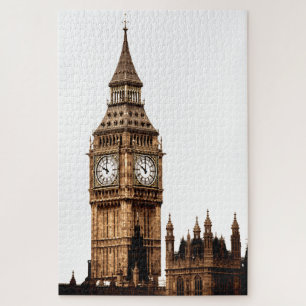 Sepia Big Ben Tower Art Puzzle