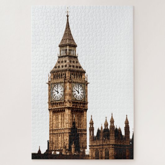 Sepia Big Ben Tower Art Puzzle (Vertikal)