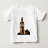 Sepia Big Ben Tower Baby T-shirt (Vorderseite)