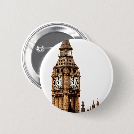 Sepia Big Ben Tower Button (Vorne & Hinten)