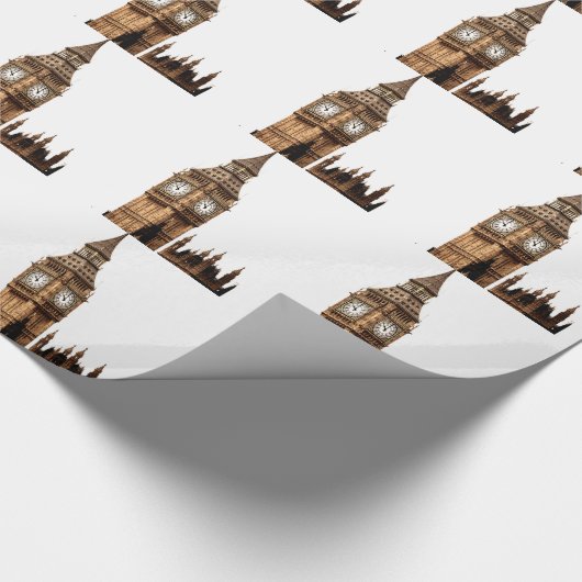 Sepia Big Ben Tower Geschenkpapier (Ecke)