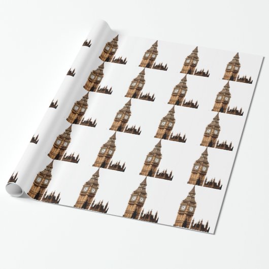 Sepia Big Ben Tower Geschenkpapier (Ungerollt)
