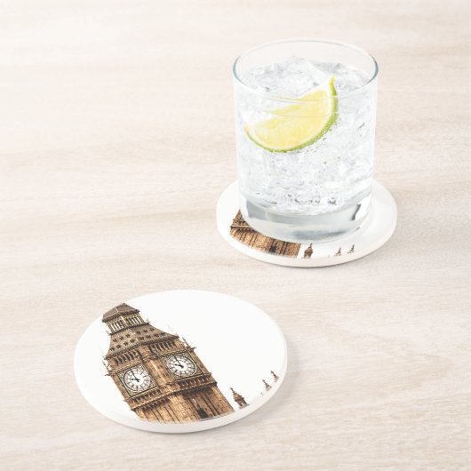 Sepia Big Ben Tower Getränkeuntersetzer (Seite)