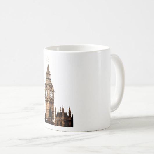 Sepia Big Ben Tower Kaffeetasse (VorderseiteRechts)