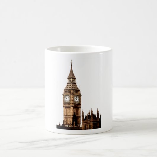Sepia Big Ben Tower Kaffeetasse (Mittel)