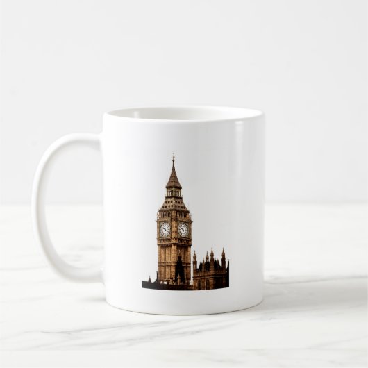 Sepia Big Ben Tower Kaffeetasse (Links)