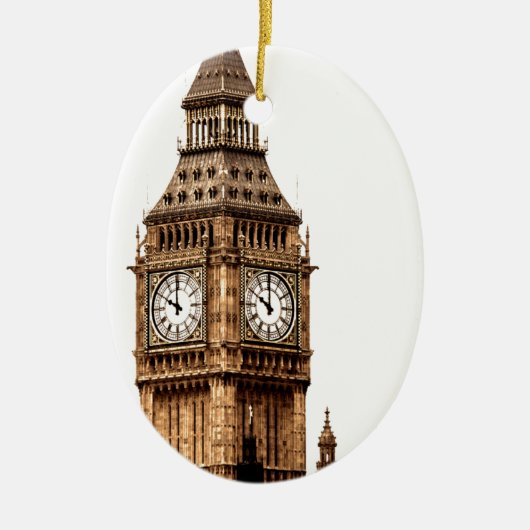 Sepia Big Ben Tower Keramikornament (Vorne)