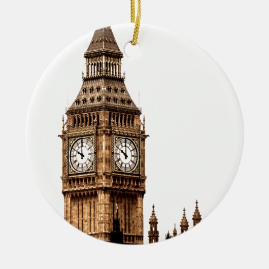 Sepia Big Ben Tower Keramikornament (Vorne)