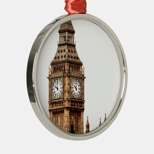 Sepia Big Ben Tower Ornament Aus Metall (Rechts)