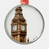 Sepia Big Ben Tower Ornament Aus Metall (Vorne)