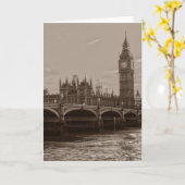 Sepia Big Ben Tower Palace in Westminster Karte (Gelbe Blume)