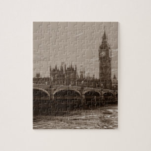 Sepia Big Ben Tower Palace of Westminster Puzzle