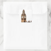 Sepia Big Ben Tower Quadratischer Aufkleber (Tasche)