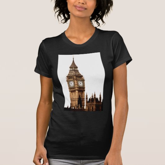 Sepia Big Ben Tower T-Shirt (Vorderseite)