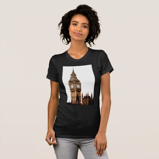 Sepia Big Ben Tower T-Shirt (Vorne ganz)