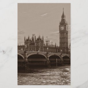 Sepia Big Ben Turmpalast Westminster Briefpapier