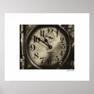 Sepia Big Ben Vintage-Uhr Poster Druck