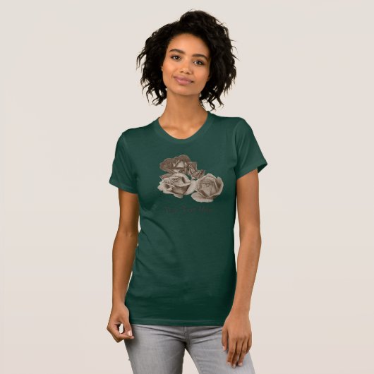 sepia-Bild von vielen Rose T-Shirt (Vorne ganz)