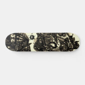Sepia Black Abstrakt Skateboard (Horizontal)