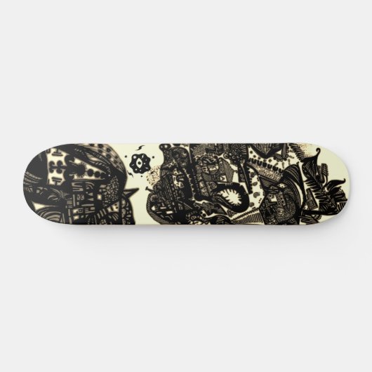 Sepia Black Abstrakt Skateboard (Horizontal)