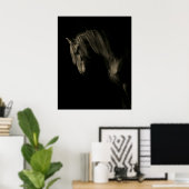 Sepia Black Horse Poster (Heimbüro)