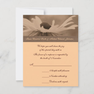 Sepia Black Mit Augen Susan Blume Wedding RSVP Karte