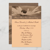 Sepia Black Mit Augen Susan Floral Hochzeit Einlad Einladung (Vorne/Hinten)