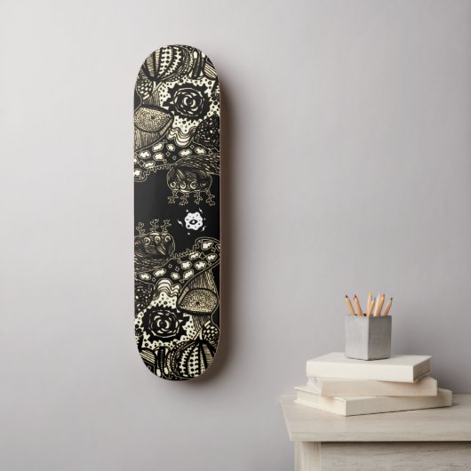 Sepia Black Skateboard (Wandkunst)