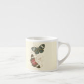 Sepia Blätter mit bunten Schmetterlingen Espressotasse (Rechts)