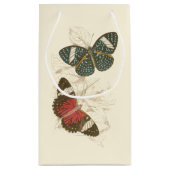 Sepia Blätter mit bunten Schmetterlingen Kleine Geschenktüte (Rückseite)