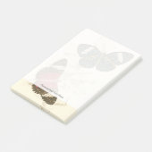Sepia Blätter mit bunten Schmetterlingen Post-it Klebezettel (angewinkelt)