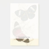 Sepia Blätter mit bunten Schmetterlingen Post-it Klebezettel (Vorderseite)