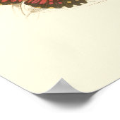 Sepia Blätter mit bunten Schmetterlingen Poster (Ecke)
