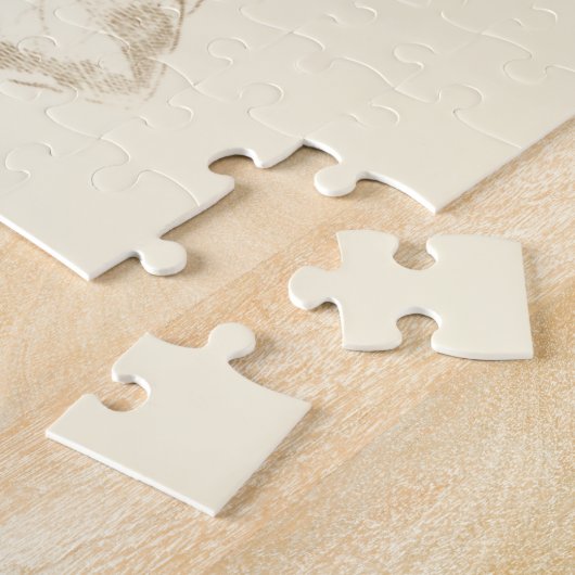 Sepia Blätter mit bunten Schmetterlingen Puzzle (Seite)