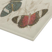 Sepia Blätter mit bunten Schmetterlingen Schneidebrett (Ecke)